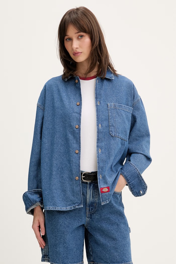 Dickies πουκάμισο γυναικείο ντένιμ μπλε DK0A8826CLB1