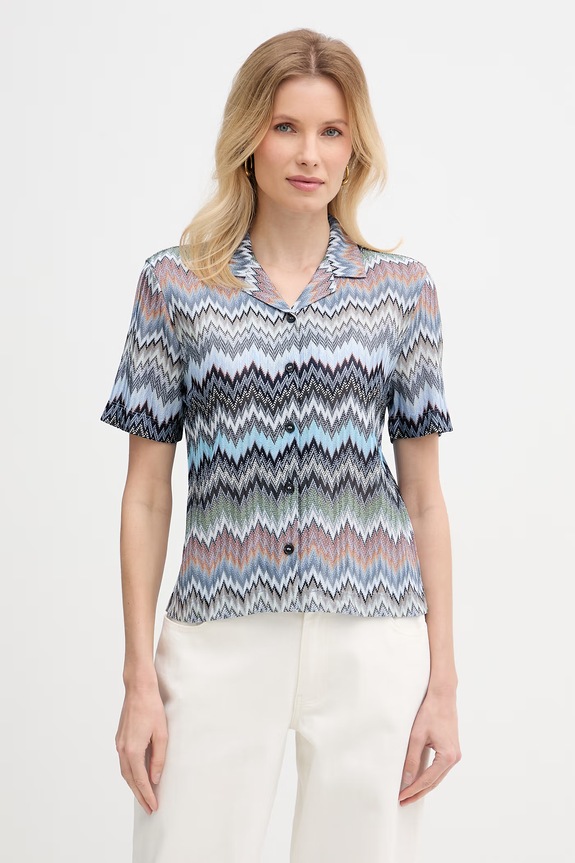Missoni koszula damska z wiskozy niebieski DS26SJ03.BR014T