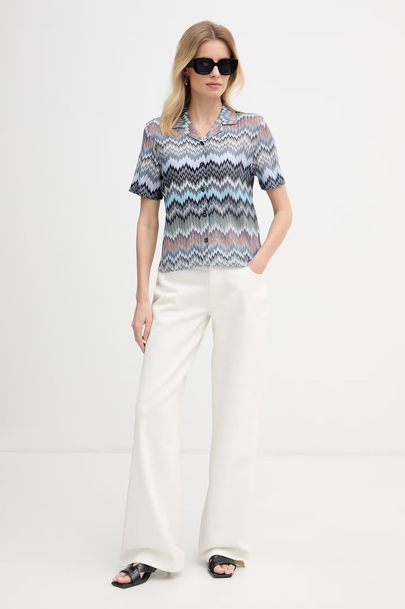 Missoni koszula damska z wiskozy DS26SJ03.BR014T niebieski SS26