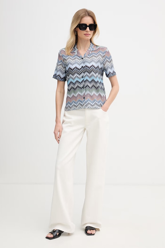 Missoni koszula damska z wiskozy DS26SJ03.BR014T niebieski SS26