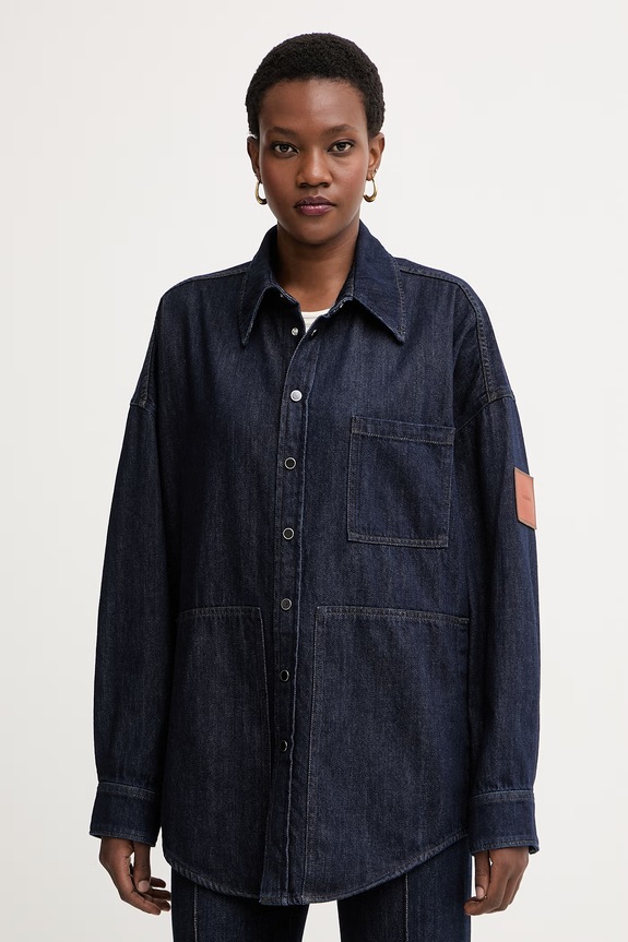 Missoni cămașă pentru femei, din denim bleumarin DS26SJ0N.BW00ZB