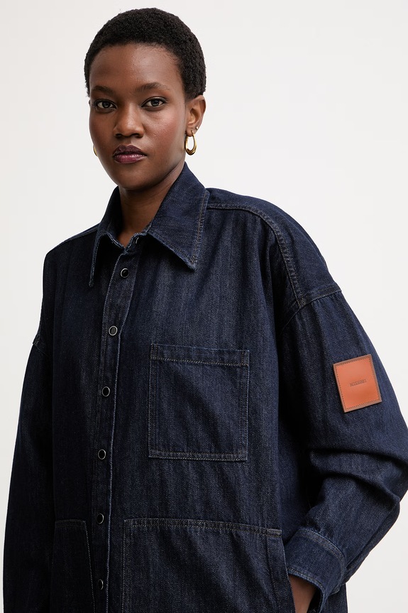 Missoni cămașă pentru femei, din denim bleumarin DS26SJ0N.BW00ZB