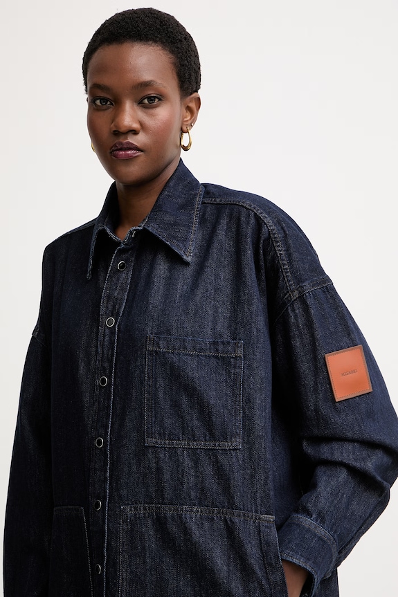 Missoni cămașă pentru femei, din denim bleumarin DS26SJ0N.BW00ZB