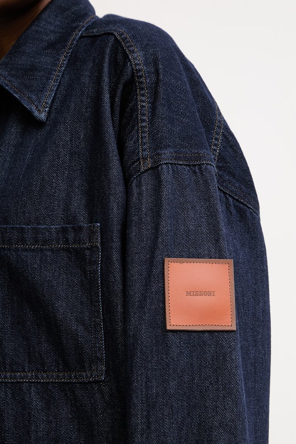Missoni cămașă pentru femei, din denim DS26SJ0N.BW00ZB bleumarin