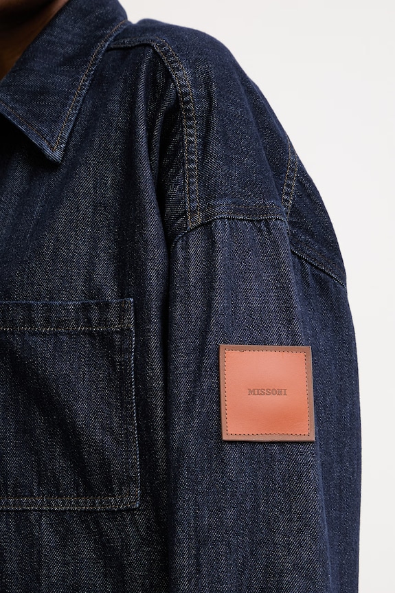 Missoni cămașă pentru femei, din denim DS26SJ0N.BW00ZB bleumarin