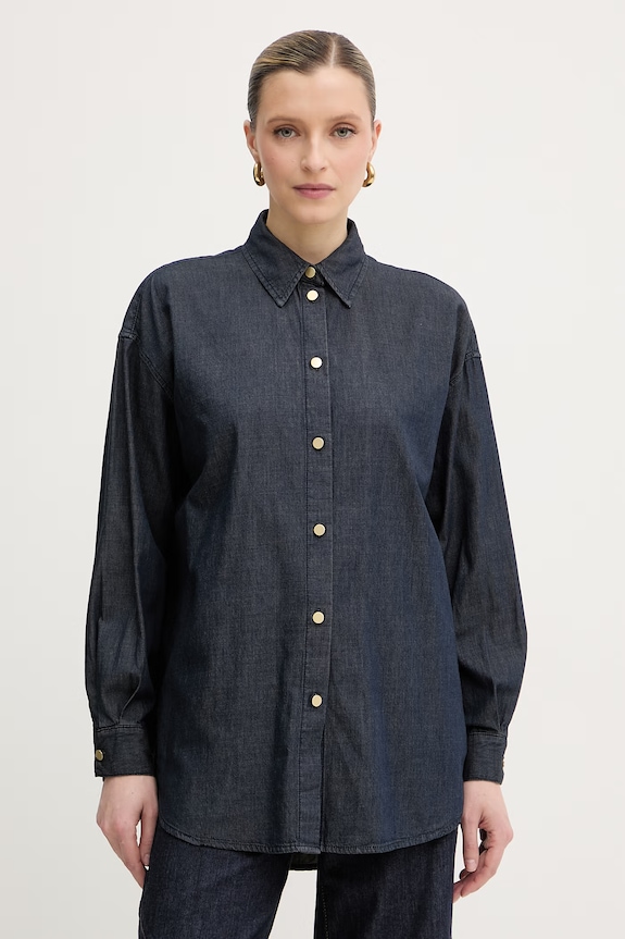 Armani Exchange košeľa dámska rifľová tmavomodrá XW002258.AF21337