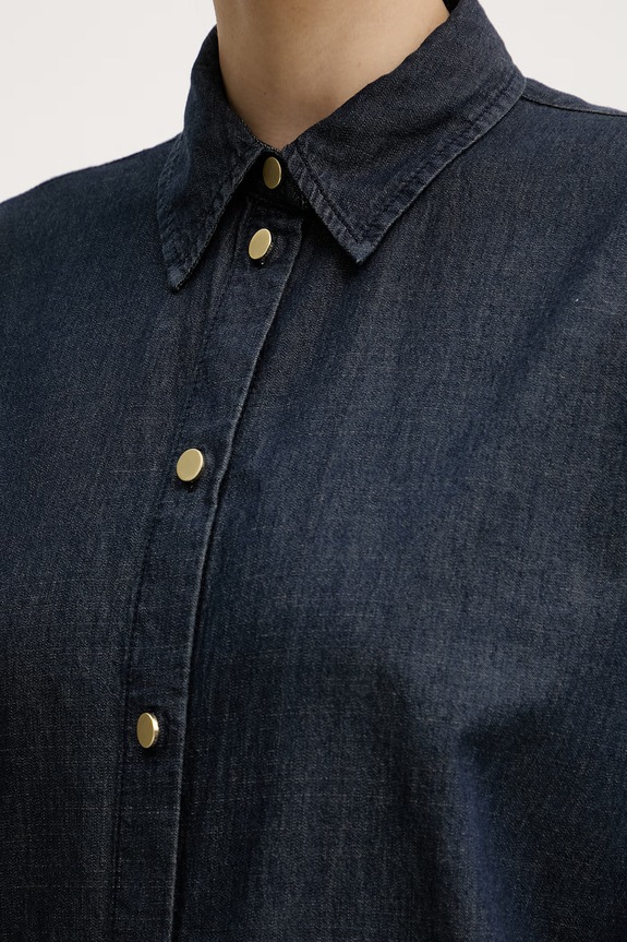 Armani Exchange košeľa dámska rifľová XW002258.AF21337 tmavomodrá