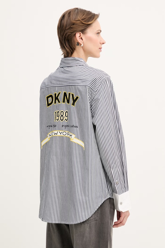 DKNY Srajca ženska bombažna mornarsko modra P6BM0EKJ