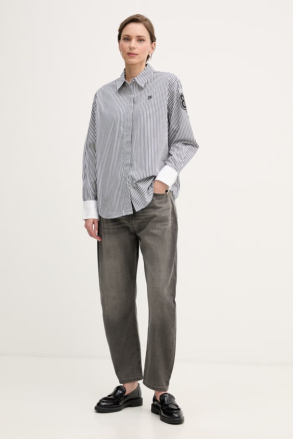 DKNY Srajca ženska bombažna P6BM0EKJ mornarsko modra SS26