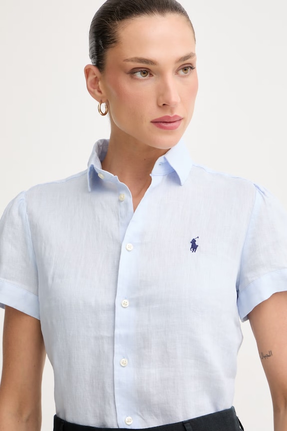 Polo Ralph Lauren srajca ženska lanena PD LINEN-WVN-SHIRT modra 211973366504