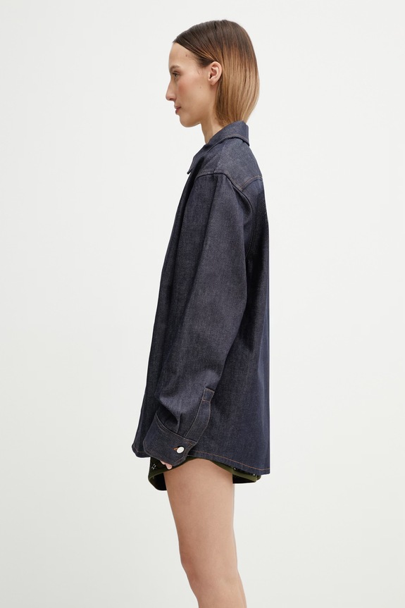 A.P.C. Surchemise риза с памук дамска COGDF.M32022 тъмносин SS26
