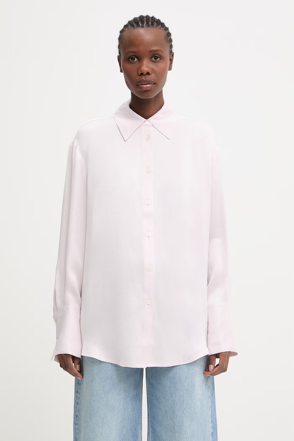 Anine Bing BRIDGET SHIRT - POWDER PINK koszula damska z wiskozy różowy A.07.11947.PKI26