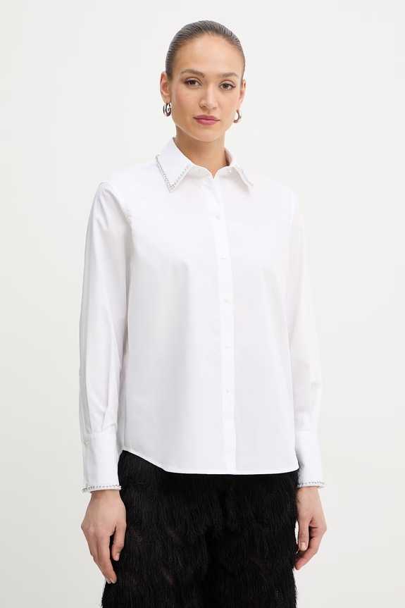 Karl Lagerfeld Πουκάμισο γυναικείο βαμβακερό λευκό B2W11003