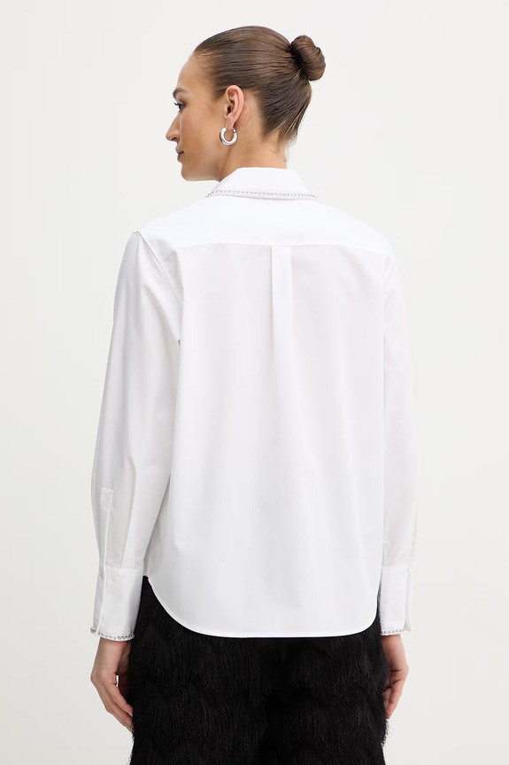 Ρούχα Karl Lagerfeld Πουκάμισο γυναικείο βαμβακερό B2W11003 λευκό