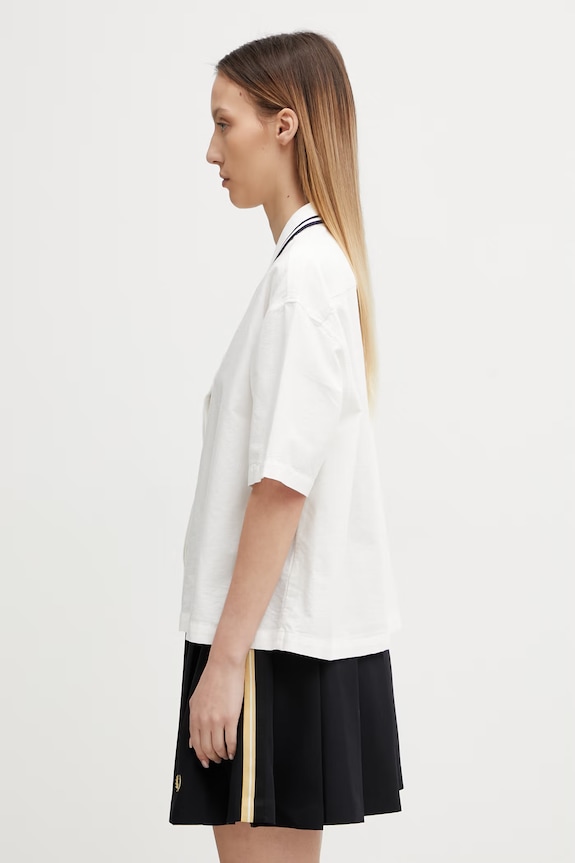 Fred Perry košeľa bavlnená dámska G2177 biela SS26