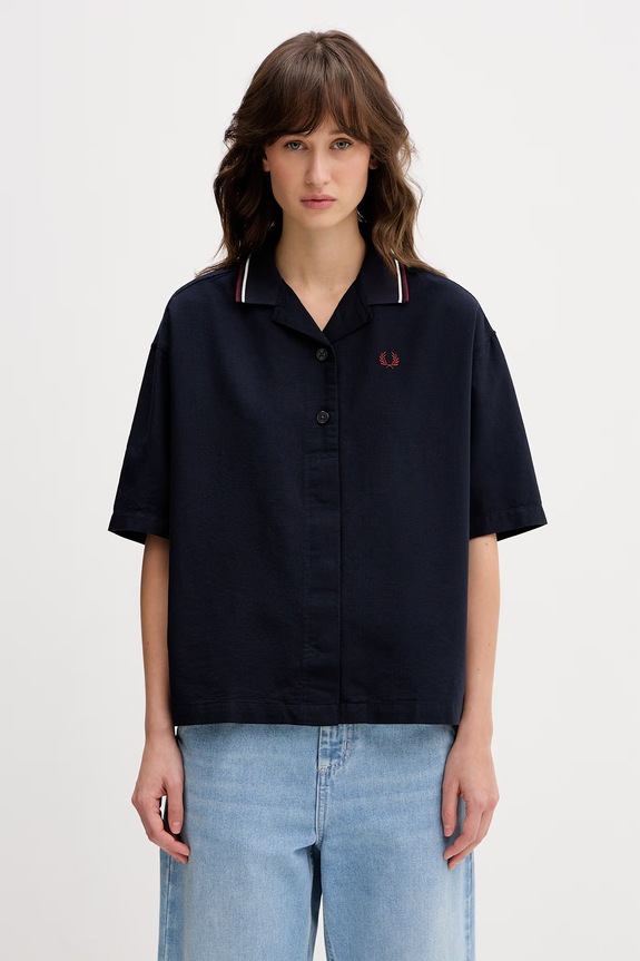 Fred Perry koszula bawełniana damska granatowy G2177
