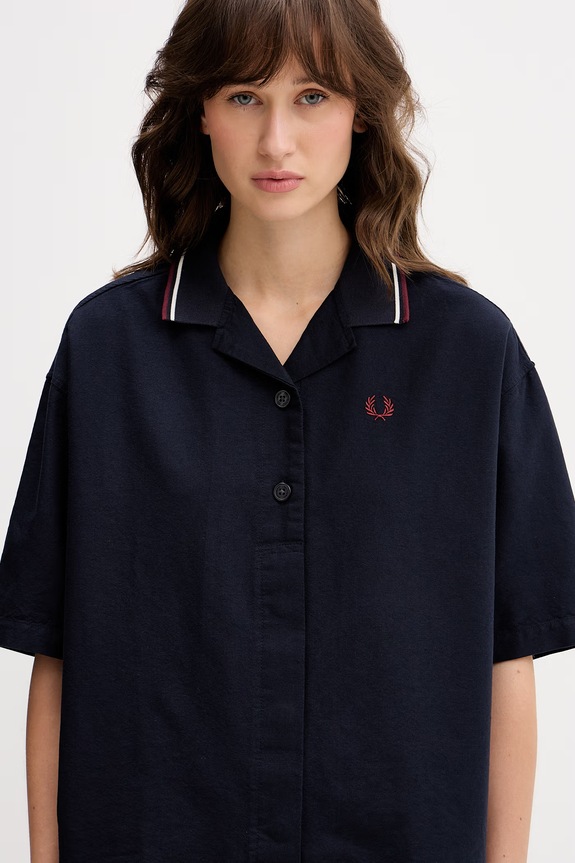 Fred Perry koszula bawełniana damska granatowy G2177