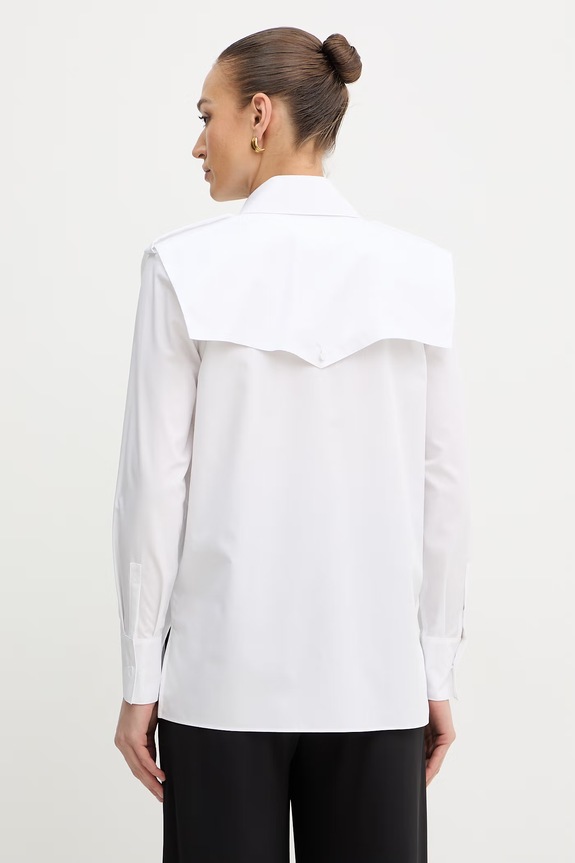 Ρούχα Karl Lagerfeld πουκάμισο γυναικείο βαμβακερό B2W11033 λευκό