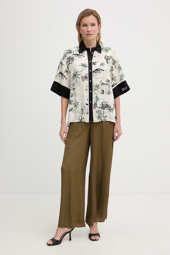 Karl Lagerfeld cămașă damă din vâscoză B2W11016 bej SS26