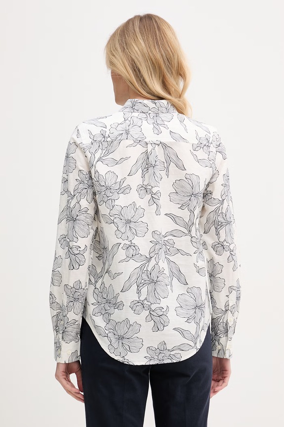 Odzież Gant koszula damska z lnem 4300637 biały