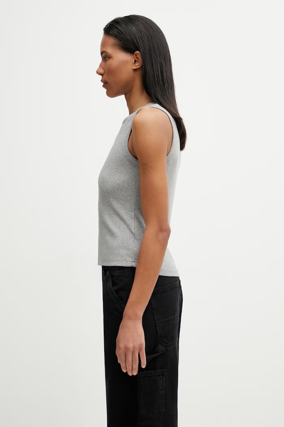 Carhartt WIP W' Philips A-Shirt top din bumbac cu elastan pentru femei I034624.V6XX gri SS26
