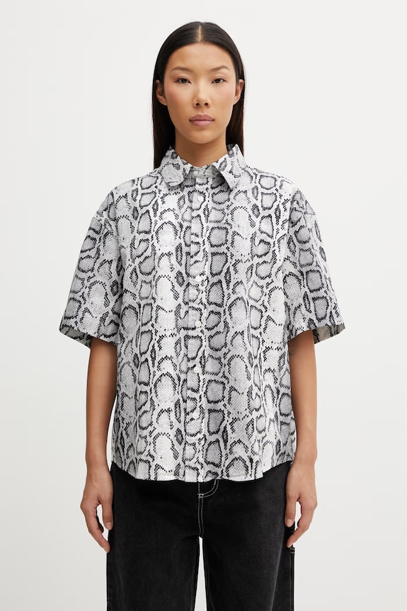 Carhartt WIP W' S/S Snake Camo Shirt рубашка из хлопка для женщин чёрный I036280.3Q2XX