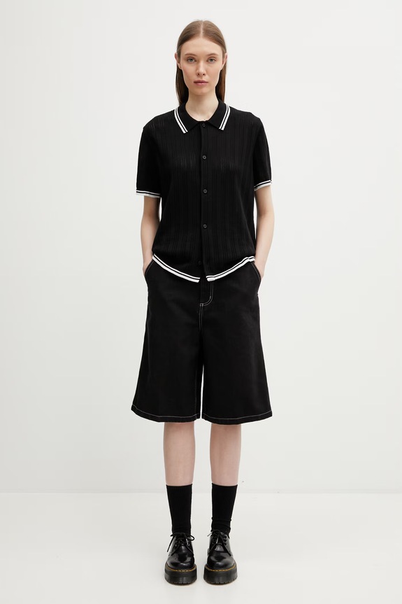 Carhartt WIP W’ S/S Ramsey Knit Shirt koszula bawełniana męska I036174.89XX czarny