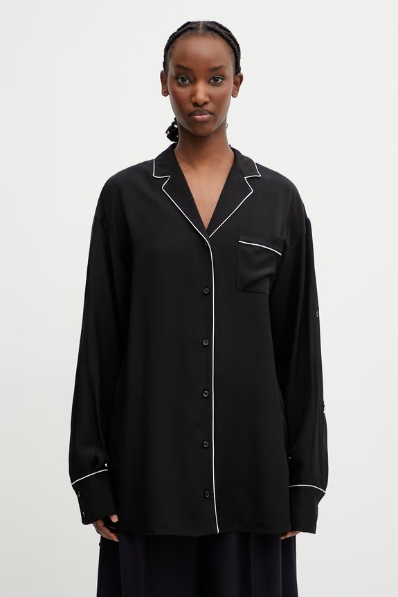 Sportmax Spxcocco koszula z wiskozy damska czarny 2612191022600