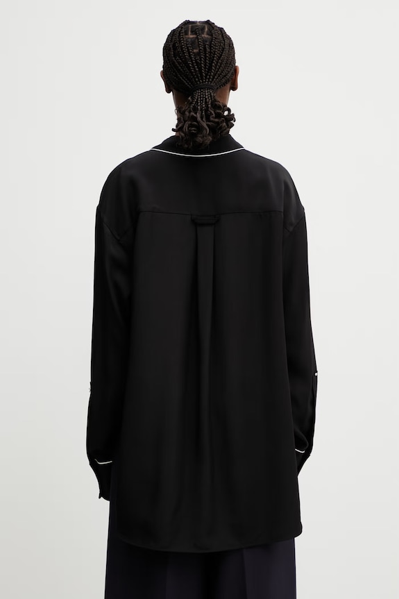 Odzież Sportmax Spxcocco koszula z wiskozy damska 2612191022600 czarny