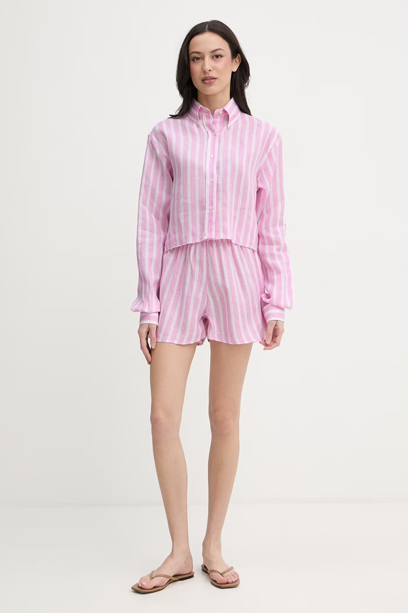 Paramidonna koszula damska lniana Ida SS26ISPW.1 różowy SS26