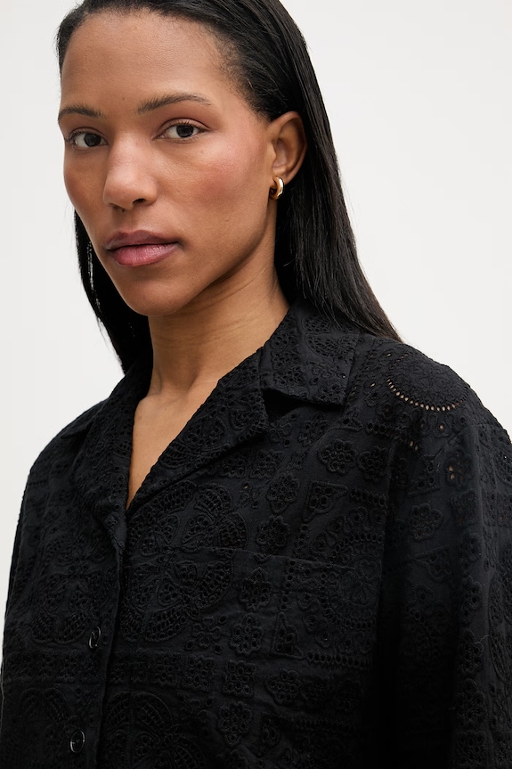 Isabelle Blanche cămașă pentru femei, din bumbac negru IS26SS.C120.T018