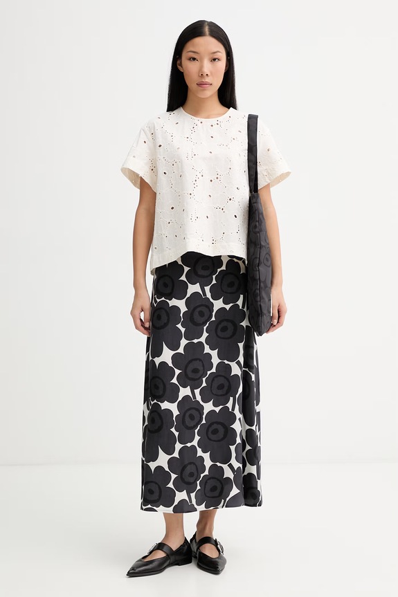 Marimekko blúzka dámska bavlnená 095644 béžová SS26