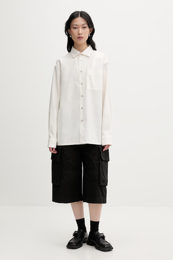 Marimekko cămașă pentru femei, din bumbac 095436 bej SS26