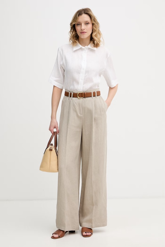 Sisley női vászon ing 51G1LQ08U fehér SS26