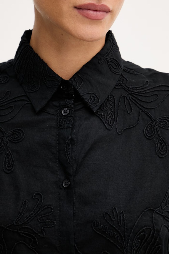 United Colors of Benetton cămașă pentru femei, din bumbac 5RWNDQ0EK negru