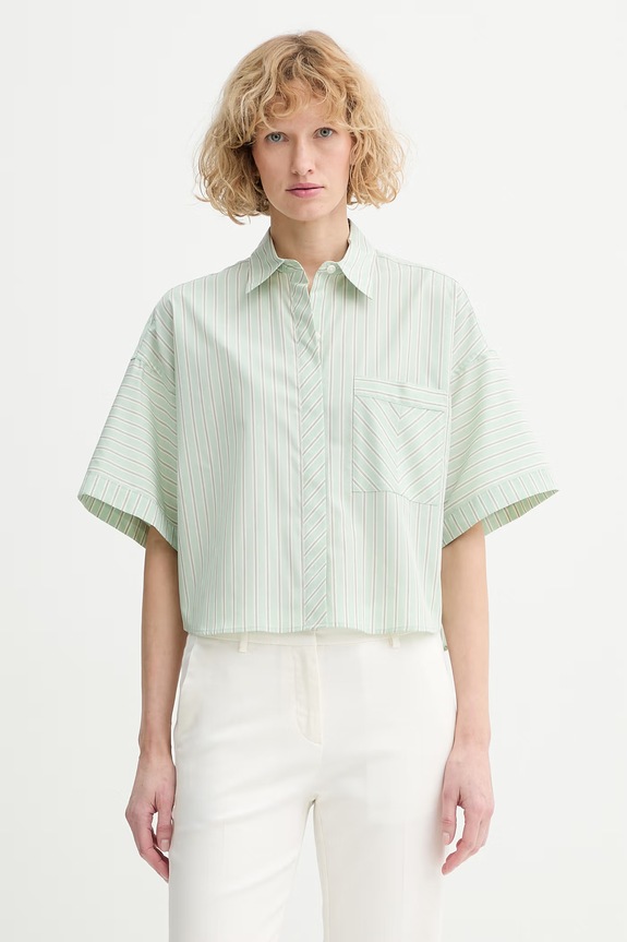 rag & bone košeľa dámska bavlnená Marin zelená RAD026SSMCO