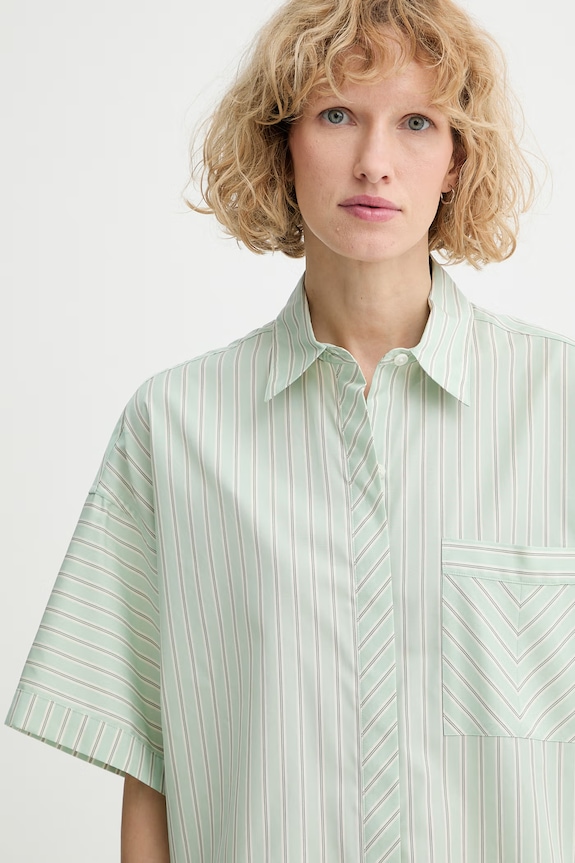 rag & bone košeľa dámska bavlnená Marin zelená RAD026SSMCO