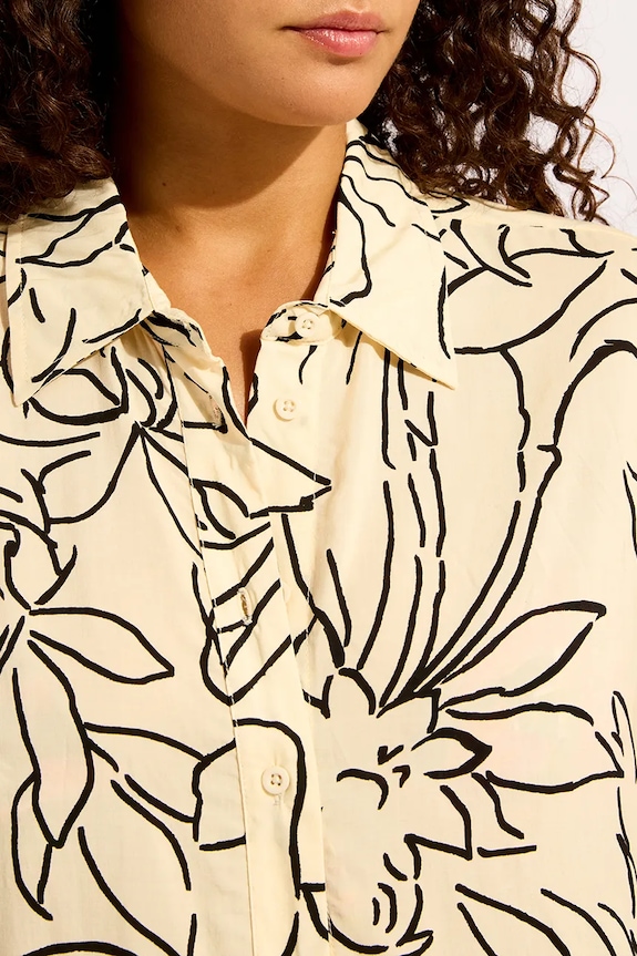 Seafolly košeľa dámska z viskózy Long Sleeve Shirt béžová 55648.TO
