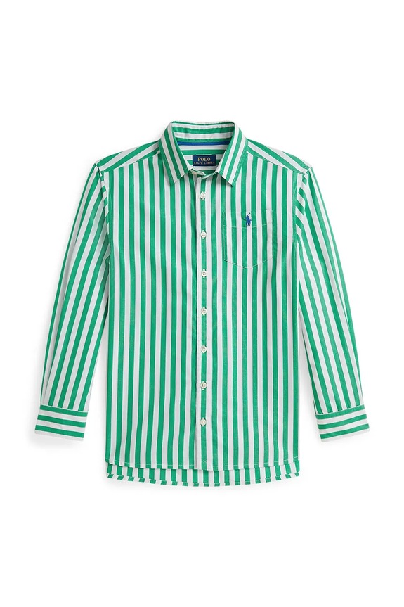 Polo Ralph Lauren koszula bawełniana dziecięca 313A95902002 zielony SS26