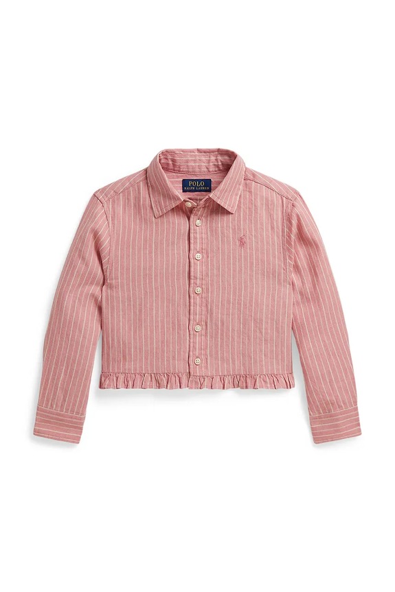Polo Ralph Lauren koszula z dodatkiem lnu dziecięca casual różowy 312A11961001