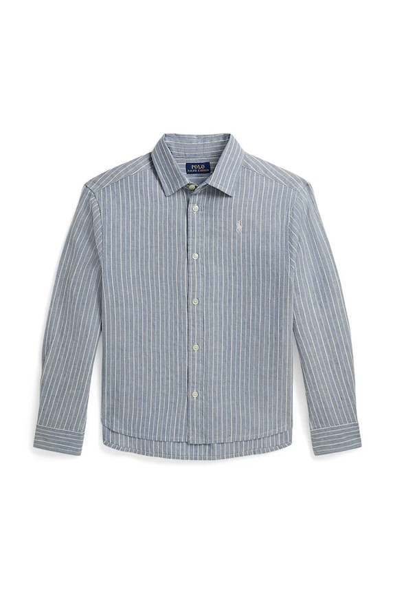 Polo Ralph Lauren košeľa detská s ľanom modrá 313A11983002