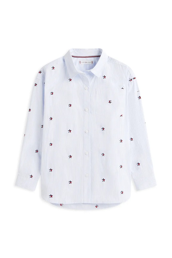 Tommy Hilfiger cămașă pentru copii, din bumbac KG0KG09306.128.176.PPY2 albastru SS26