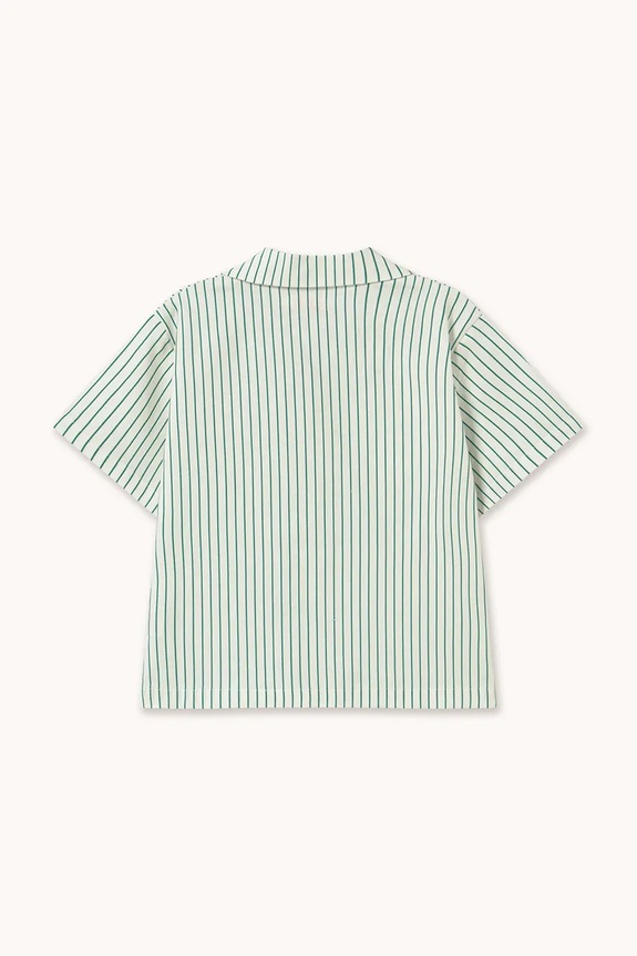 Băieți Tinycottons cămașă de in pentru copii EMERALD STRIPES SHIRT SS26.243 alb