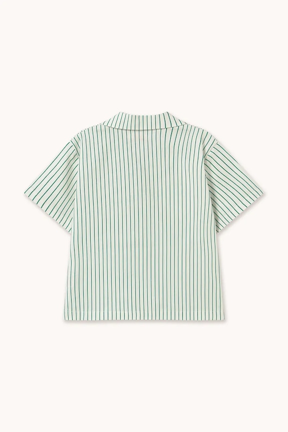 Băieți Tinycottons cămașă de in pentru copii EMERALD STRIPES SHIRT SS26.243 alb