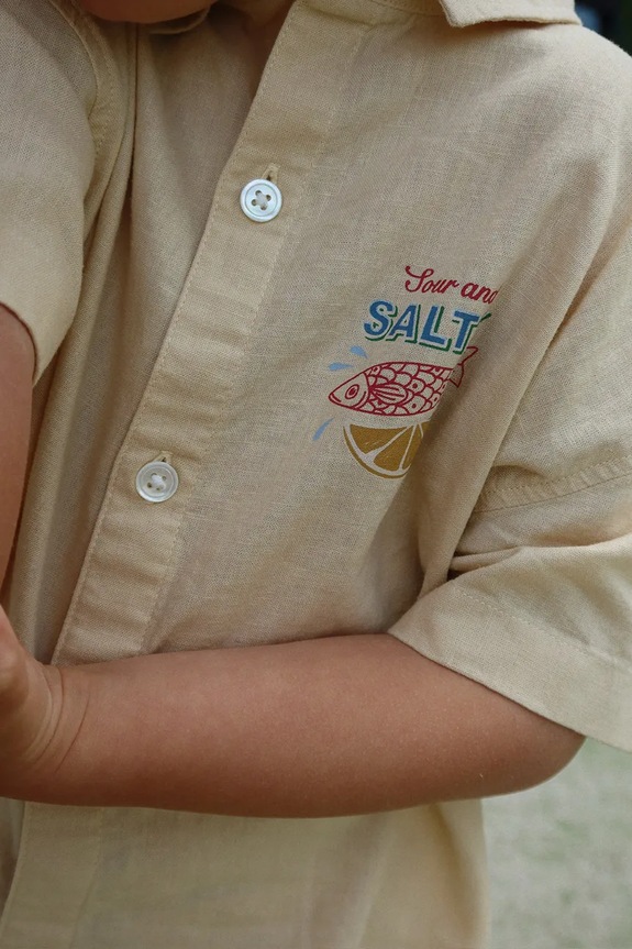 Dječja lanena košulja Konges Sløjd FRANZEN SS LINEN SHIRT KS104829.PPY2
