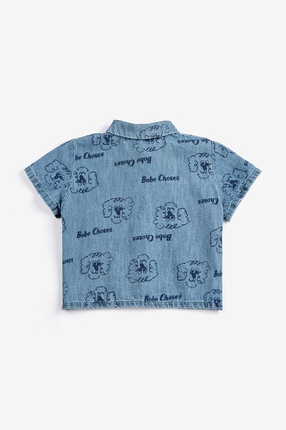 Chłopiec Bobo Choses koszula jeansowa niemowlęca Pickles The Dog 126AB027 niebieski