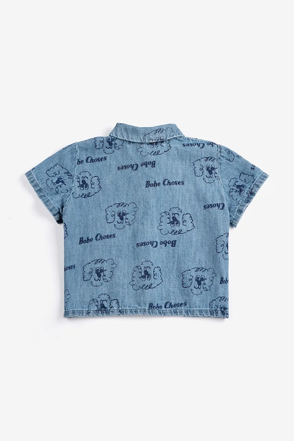 Chłopiec Bobo Choses koszula jeansowa niemowlęca Pickles The Dog 126AB027 niebieski