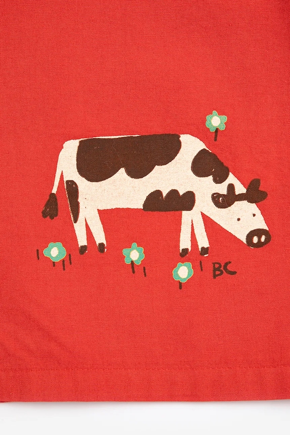Chlapec Detská bavlnená košeľa Bobo Choses Farm Adventure 126AC034 červená