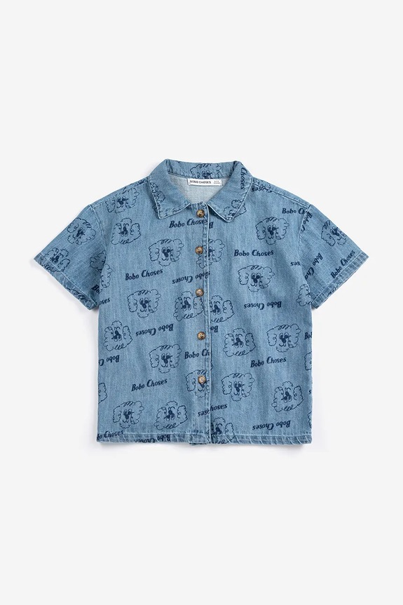 Bobo Choses koszula jeansowa dziecięca Pickle The Dog 126AC037 niebieski SS26