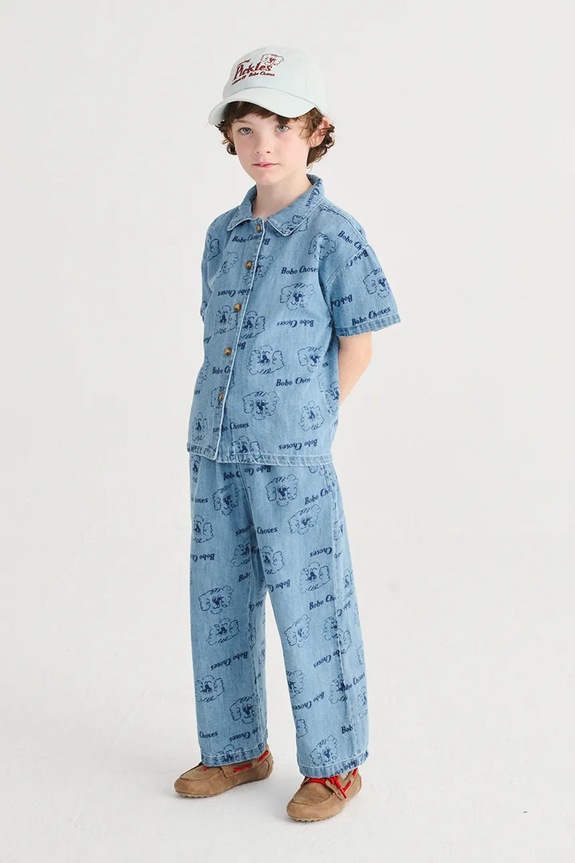 Bobo Choses koszula jeansowa dziecięca Pickle The Dog 126AC037 niebieski